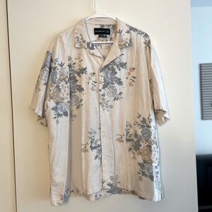 Linen Blend floral button down